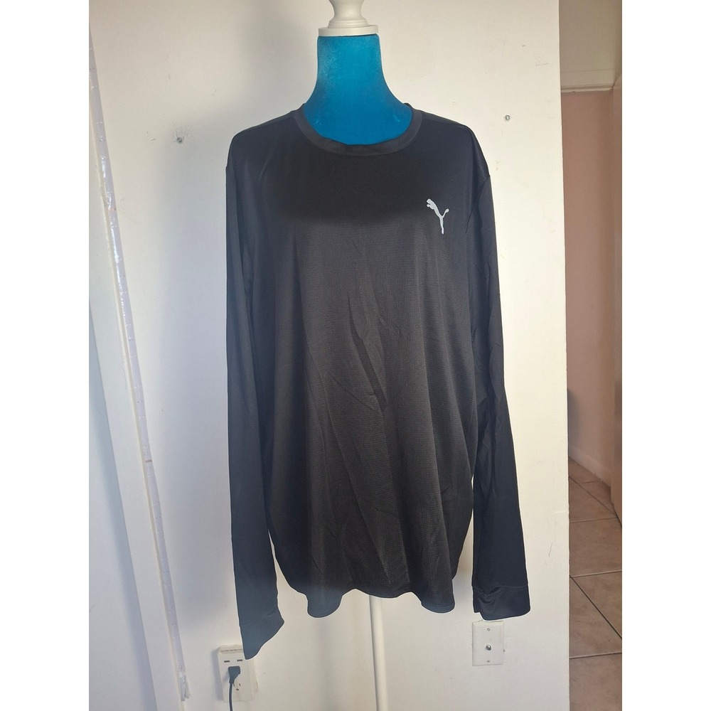 Puma Run Mens XXL Black Long Sleeve Performance Running Shirt 520210-01